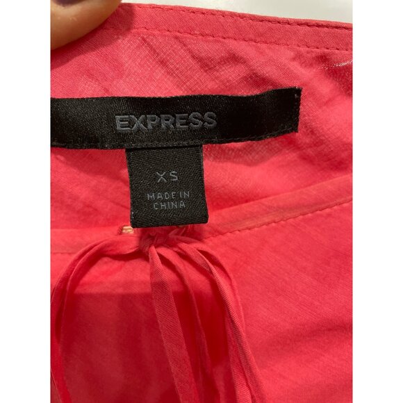 Y2K Express Tiered Boho Skirt Womens XS Pink Cotton Silk Hippie Broomstick - Picture 3 of 7